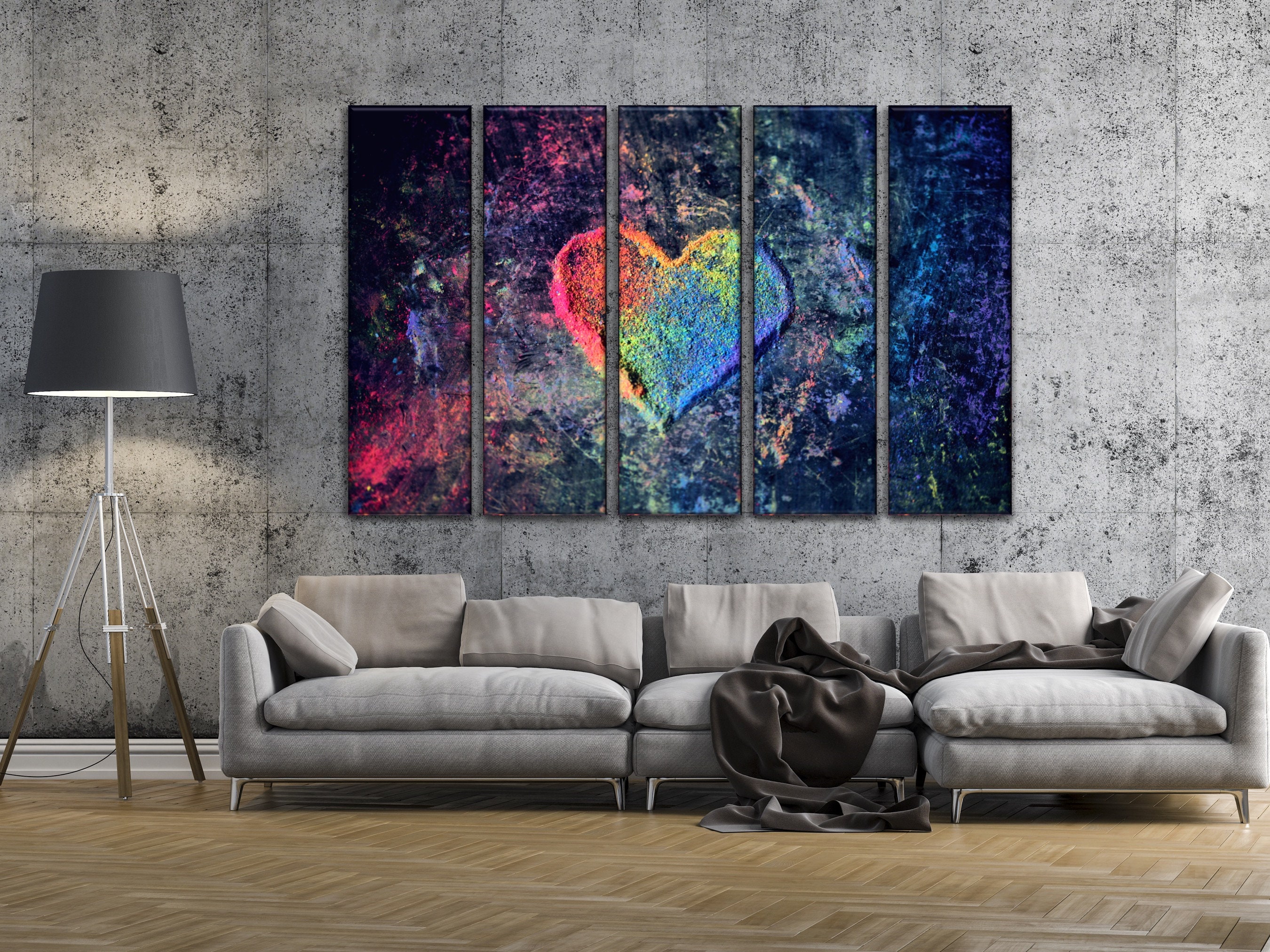 thumbnail image 2 of Personalized Family Heart Photo Collage Canvas, Custom The Whole Family 2 of 9