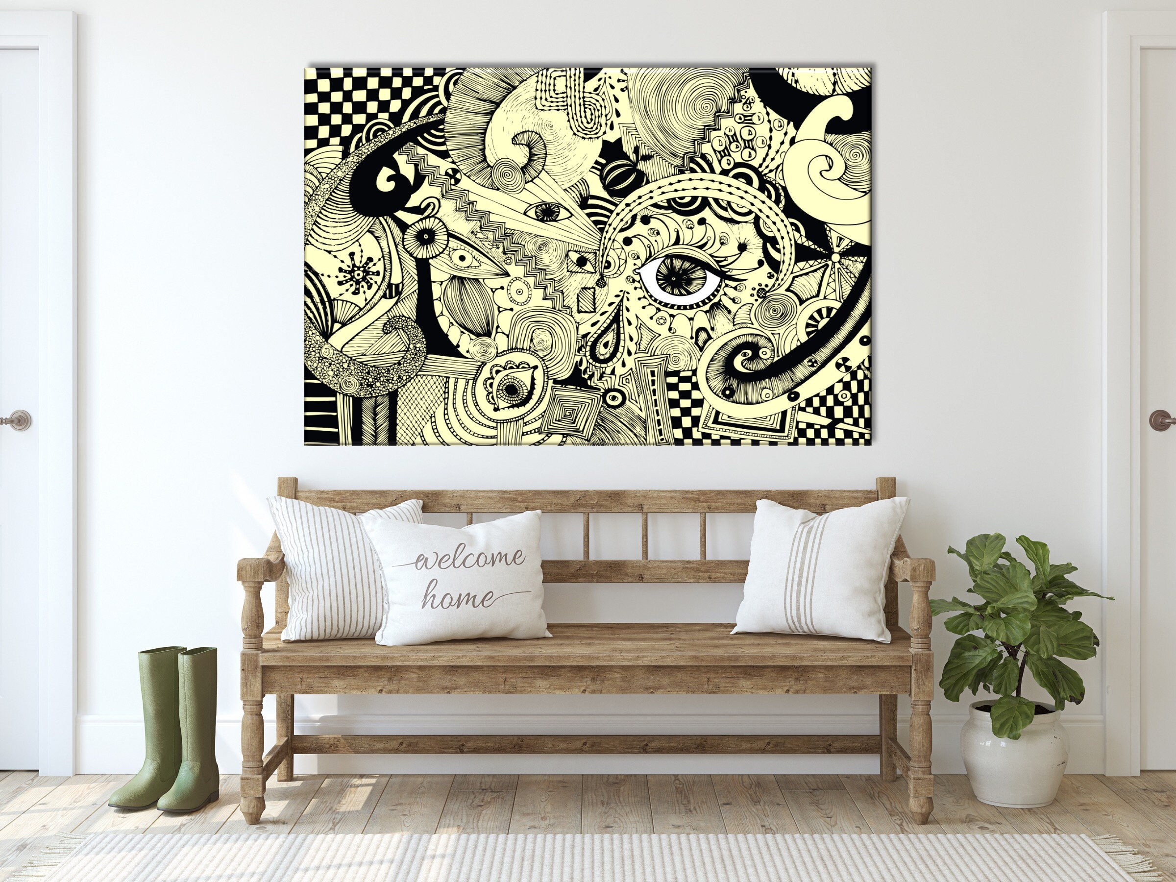 Abstract Face Wall Art Eyes Wall Art Contemporary Art Print Etsy