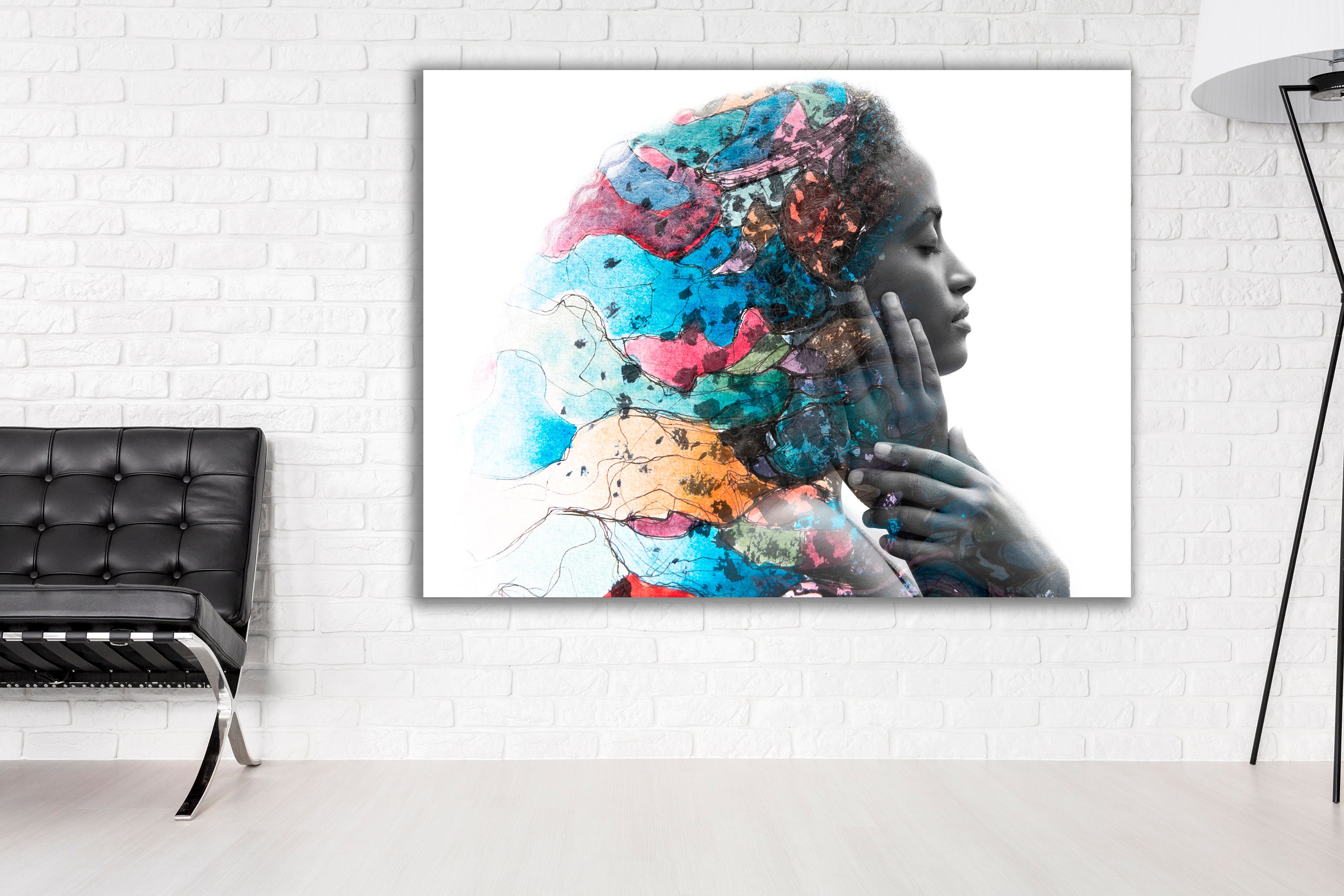 Schwarze Frau Kunst schwarze Kunst Afro Frau Leinwand Etsy