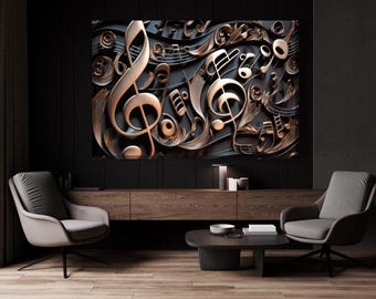 Music Notes Canvas Print: Musical Studio Wall Art