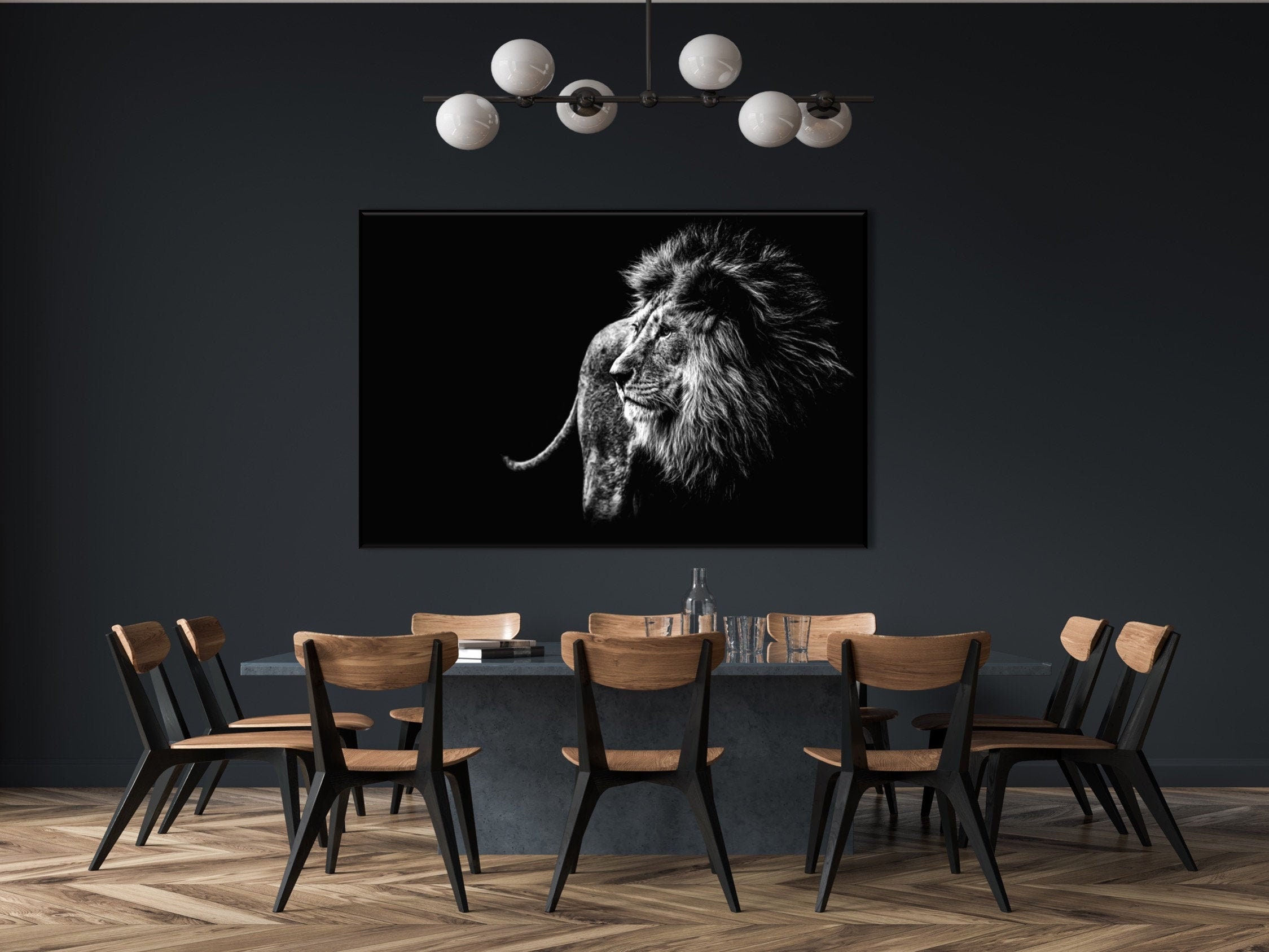 Lion Portrait Lion Wall Art Lion Lover Gift Wild Life Wall Etsy