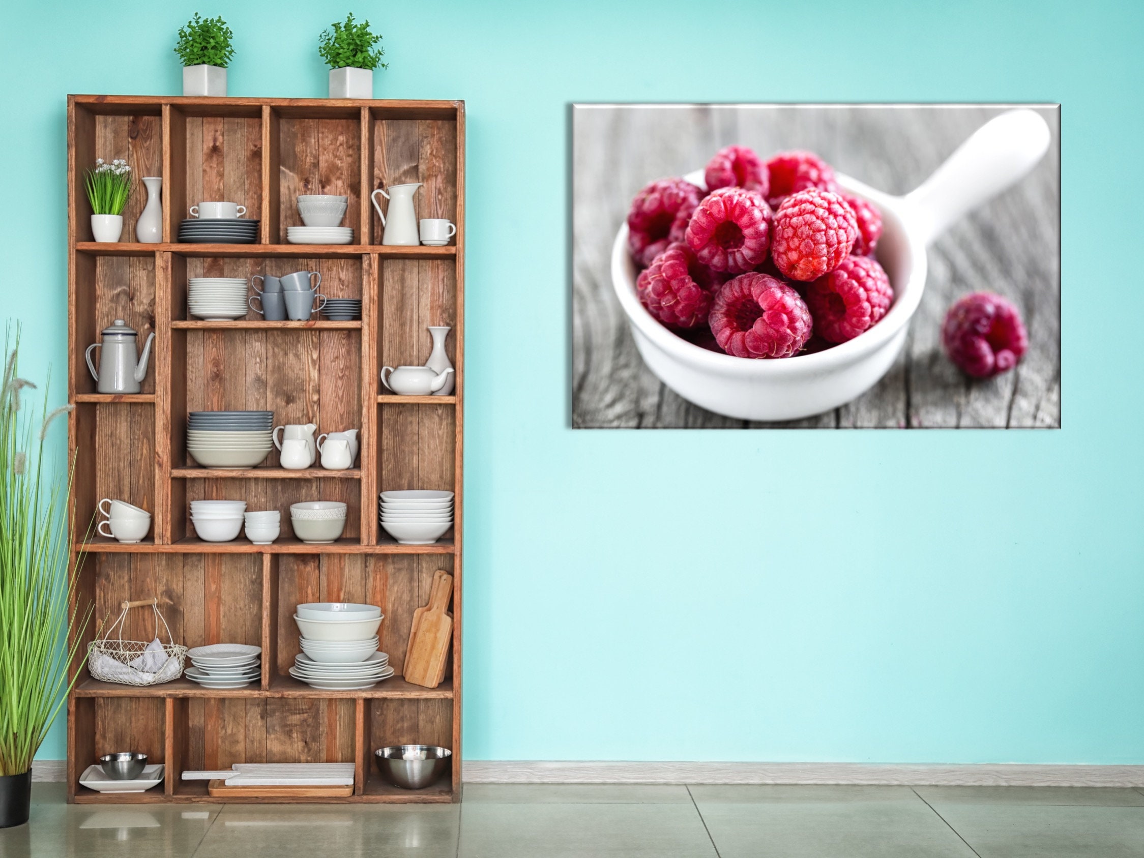 Raspberry Wall Art Raspberry Canvas Raspberry Poster Etsy