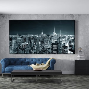 NYC Skyline Canvas Print: Manhattan at Night, New York Wall Art