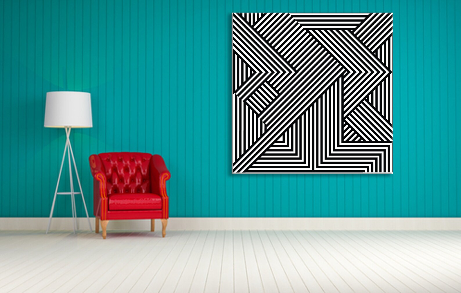 Abstract Wall Art Modern Black and White Stretched Ready to Etsy