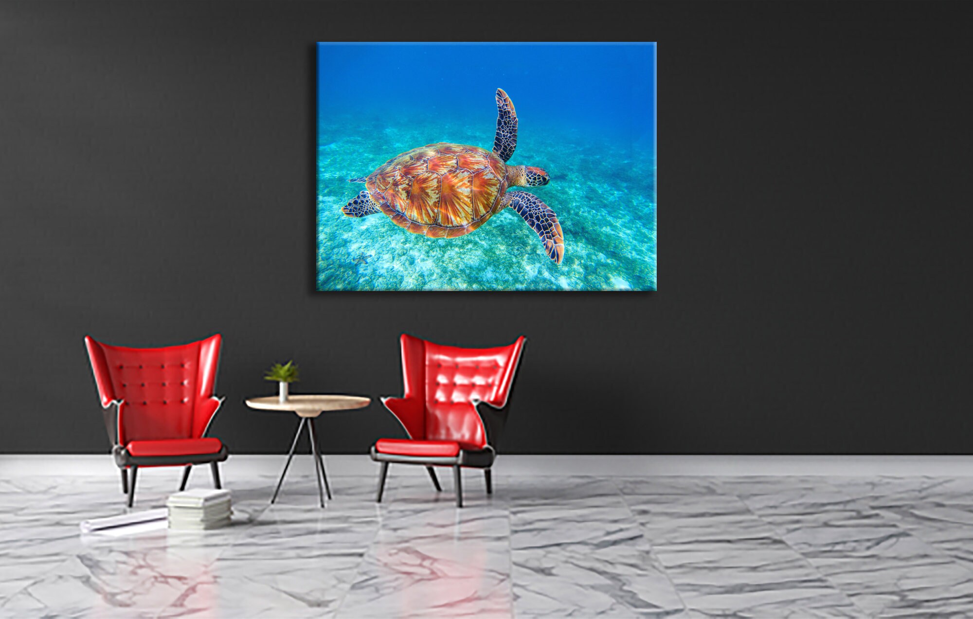 Turtle Wall Art Tortoise Canvas Print Stretched Ready to | Etsy