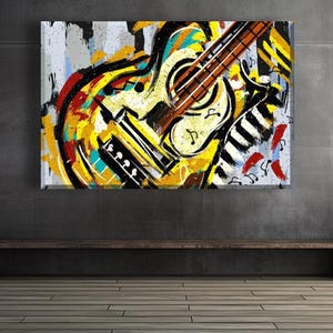 アート・デザイン・音楽 Painting acrylic on canvas Modern Music Art Painting on Canvas (KLMP2-0002) - Modern