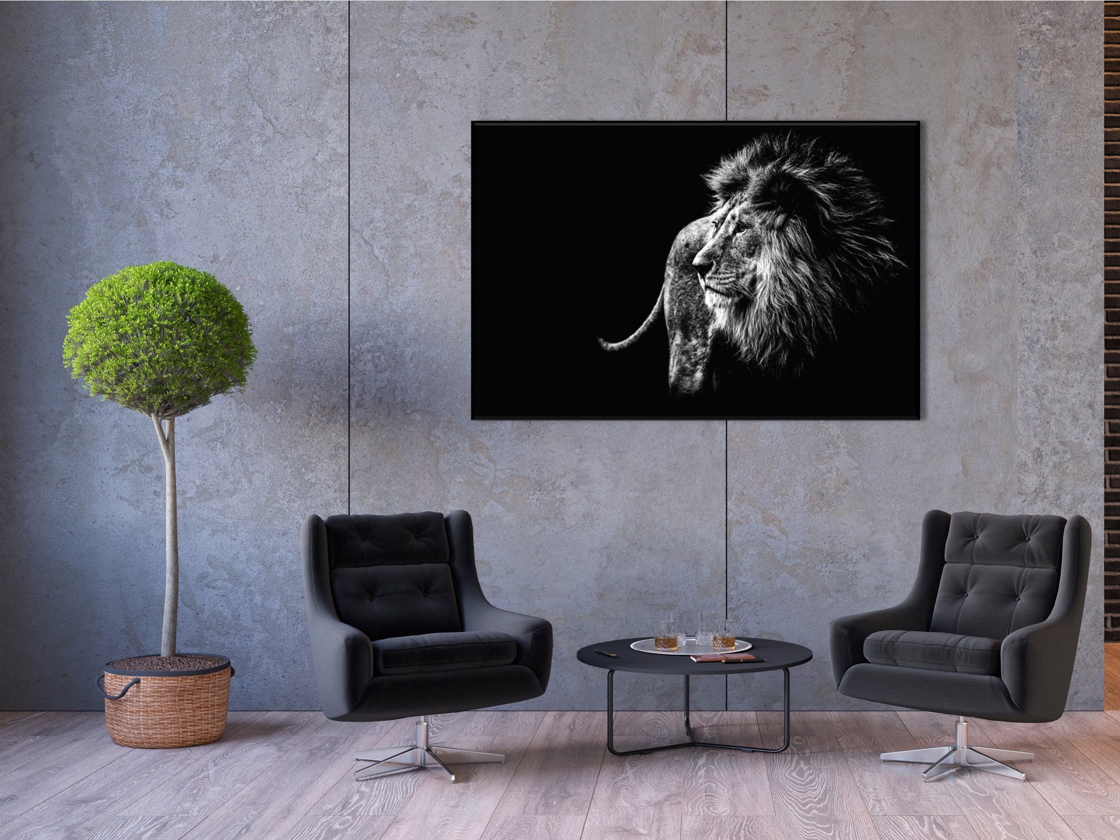 Lion Portrait Lion Wall Art Lion Lover Gift Wild Life Wall Etsy