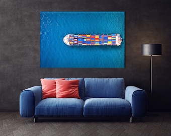 Cargo Ship Canvas Print: Nautical Wall Art