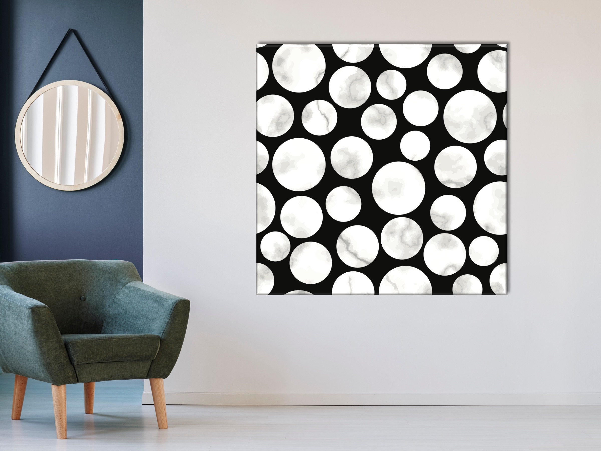 Geometric Wall Art Polka Dot Canvas Polka Dot Marble Print Etsy