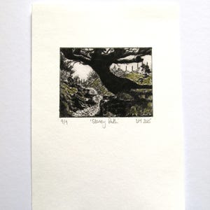 Original Tree Etching, Hand Pulled Drypoint Print
