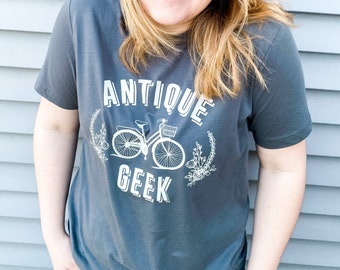 ANTIQUE GEEK - Antique Shirt - Graphic Tee - Antique Junkie - Bellla and Canvas - Solid Asphalt