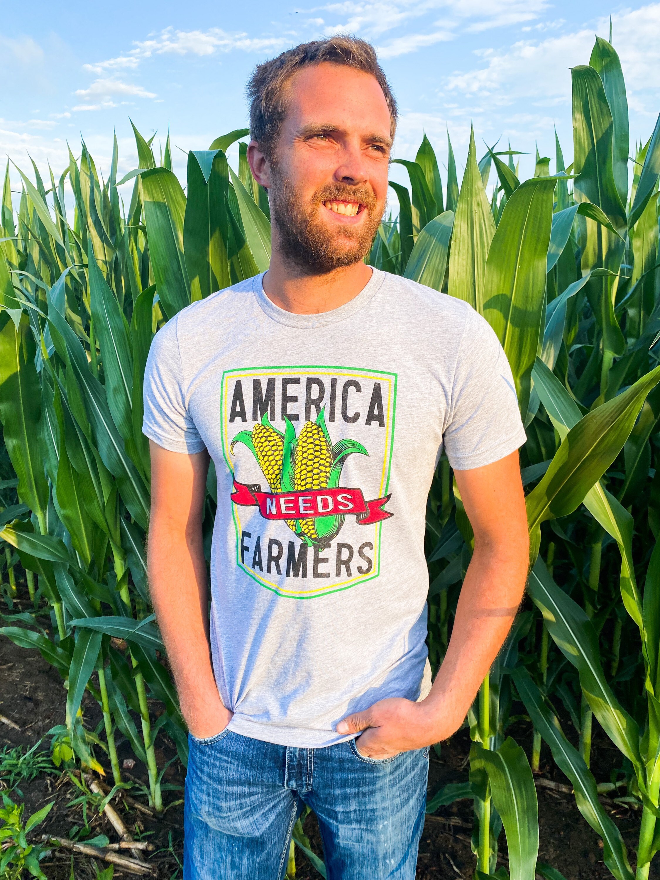 ADULT - America Needs Farmers - Graphic Tee - Athletic Heather - Bell…