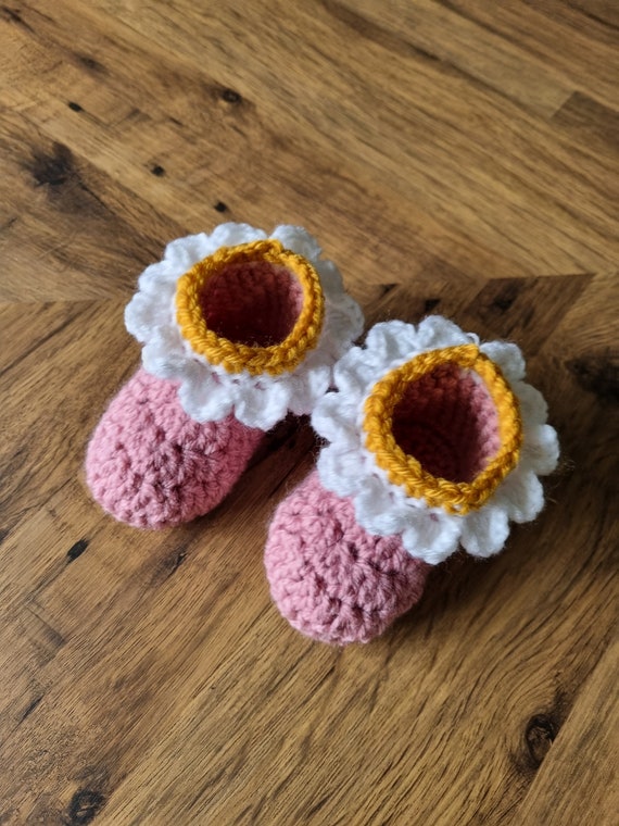 Daisy Booties Rose Crochet Baby Shoes Daisy Baby Booties Flower
