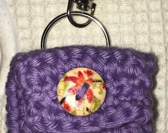 Crochet Cotton Coin Pouch Keyring - Eco Friendly Gift