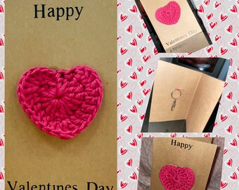 Love Heart Keyring Valentines Card