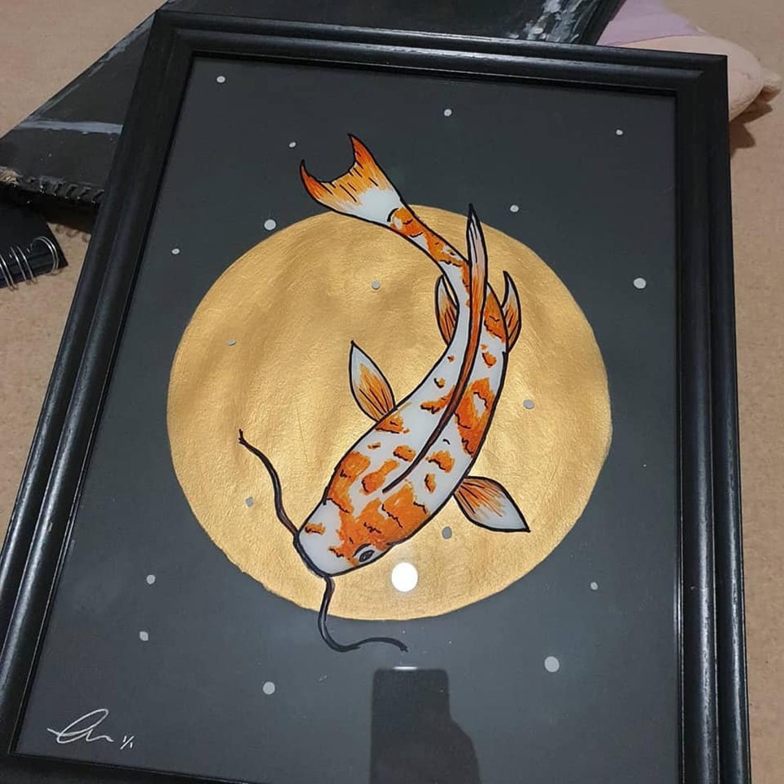 Koi fish painting Koi fish art Framed all art Framed Etsy