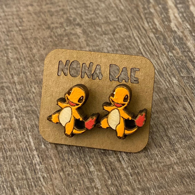 laser cut earrings geeky earrings wooden earrings Video Game Earrings