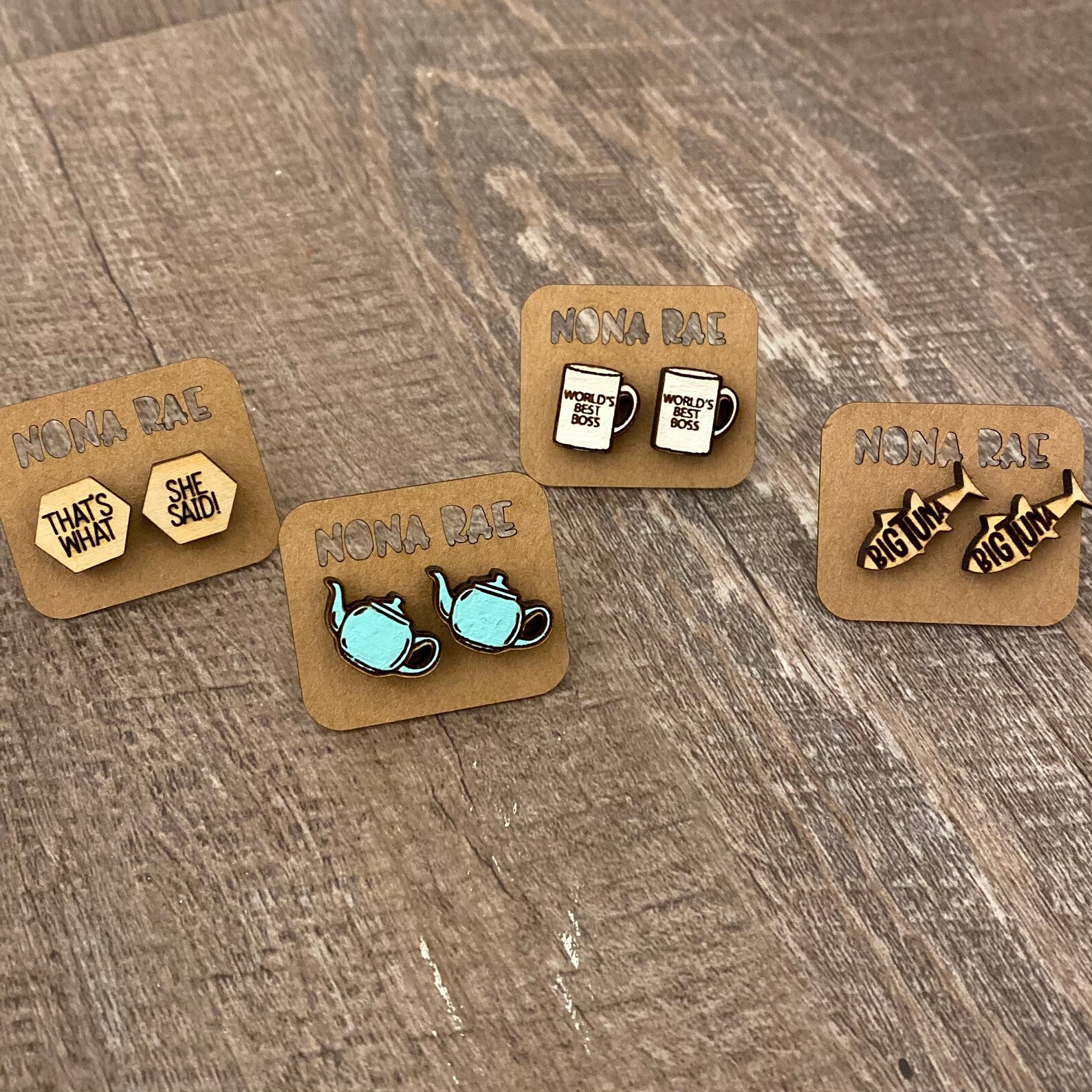 The Office Earrings Wooden Earrings TV Show Earrings Etsy