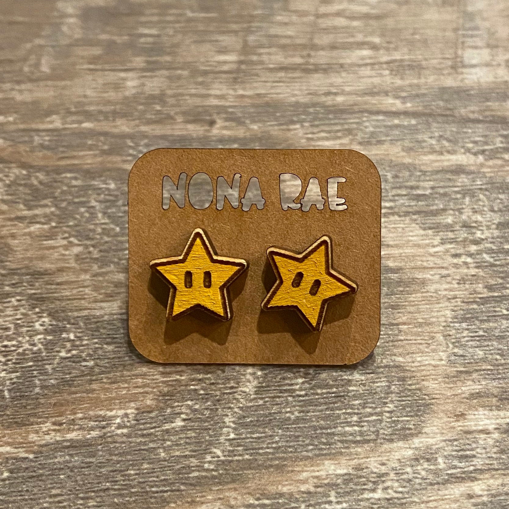 laser cut earrings geeky earrings wooden earrings Video Game Earrings
