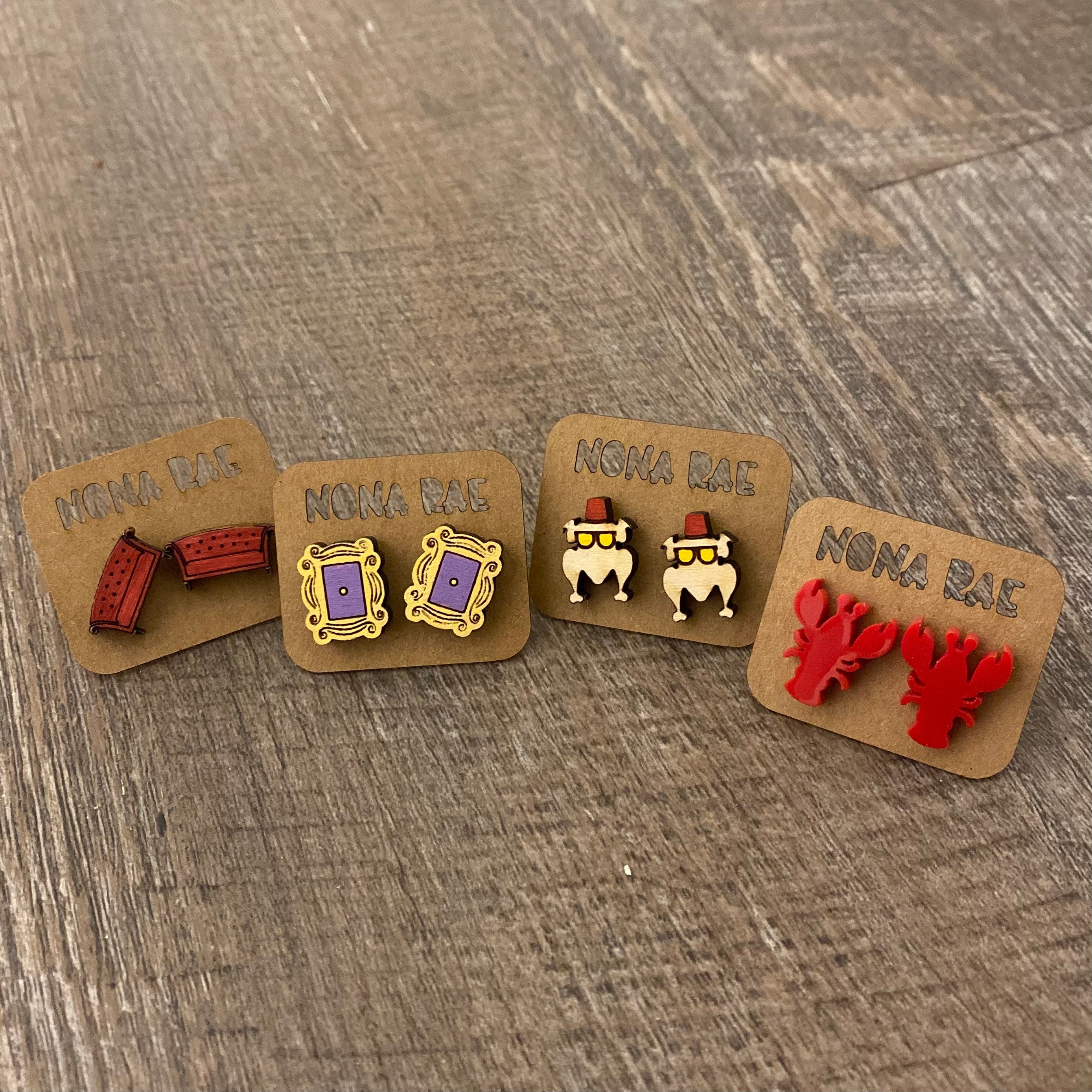 Friends Earrings Wooden Earrings TV Show Earrings Friends Earrings Wooden Earrings TV Show Earrings