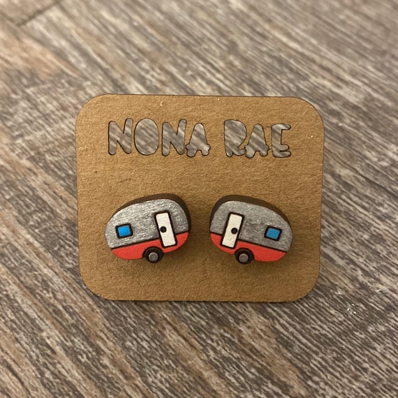 Wooden Camper Earrings