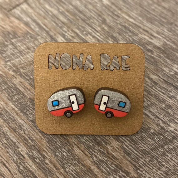 Wooden Camper Earrings