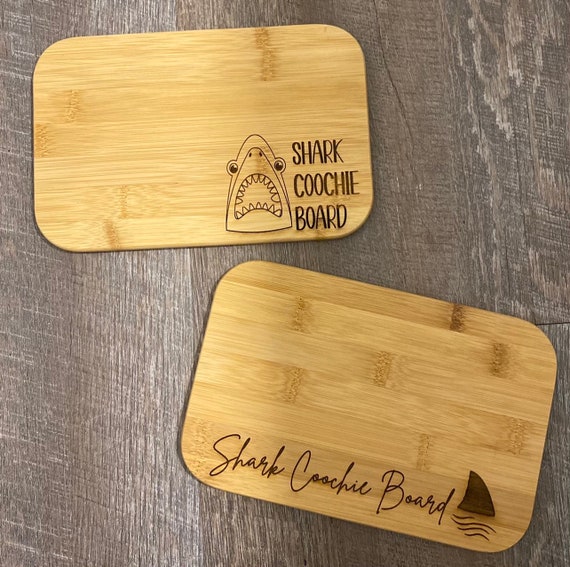 Shark coochie board - cheese board- charcuterie board - Laser Engraved Bamboo Cutting Board