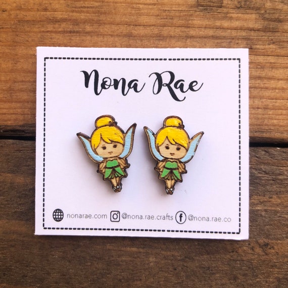 Character Wooden Earrings- laser Cut - hand painted