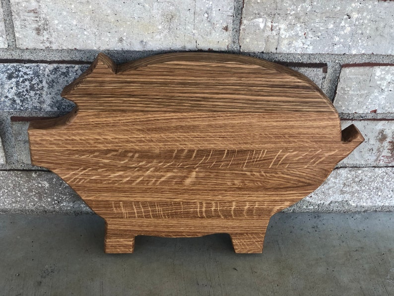 Oak Wooden Pig Cutting Board Pig Shaped Cutting Board Wood Etsy