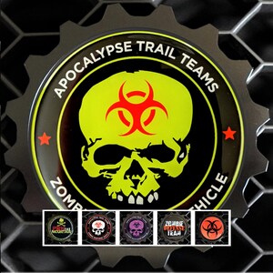 3.75&quot; Premium Grille Badge Aluminum Fits FJ Cruiser Zombie Skull Style YOTA Multiple Color Option