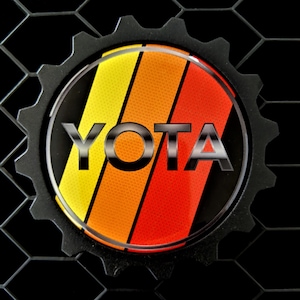 3.75&quot; Aluminum Premium Grille Badge Toyota Compatible - Retro Tri-Color Overland 4x4 Fits TRD Tacoma FJ 4Runner Tundra Trail Teams