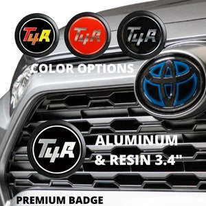 3.4&quot; Premium Aluminum Grille Badge Emblem Compatible Toyota RAV4 Adventure, Pro, Off-Road, XLE, TRD (Not Overlay Blackout)