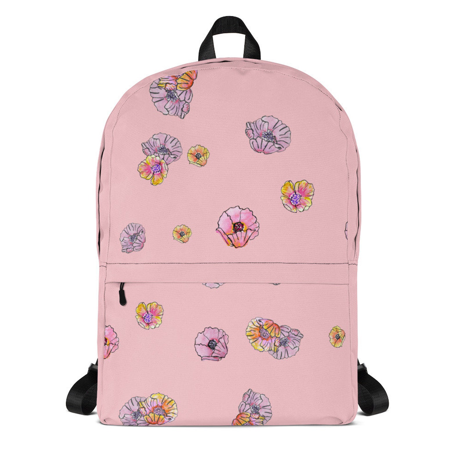 Poppy Pink Laptop Backpack Etsy