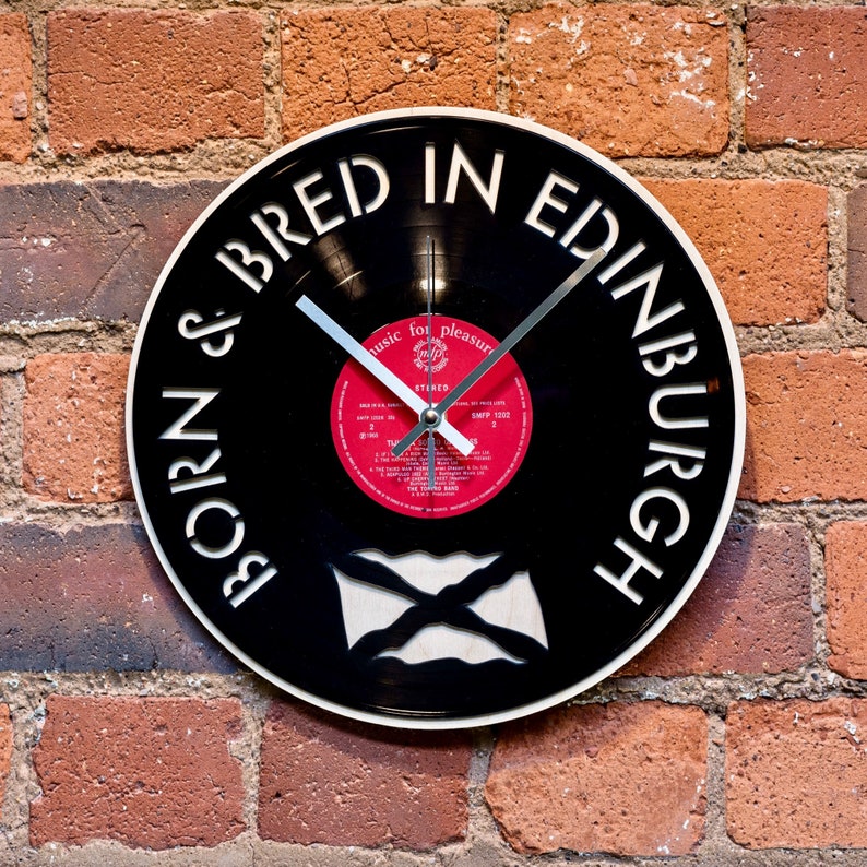 Born /& Bred in Edinburgh Record Style Clock