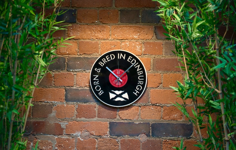 Born /& Bred in Edinburgh Record Style Clock