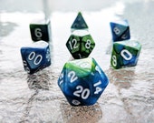 Planet Earth Polyhedral Dice Set - Blue Green Marble