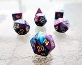Unforseen Circumstances Polyhedral Dice Set - Blue Purple Marble