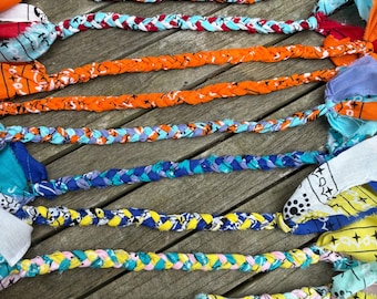 Pulsera o tobillera de bandana trenzada a mano: joyería de algodón