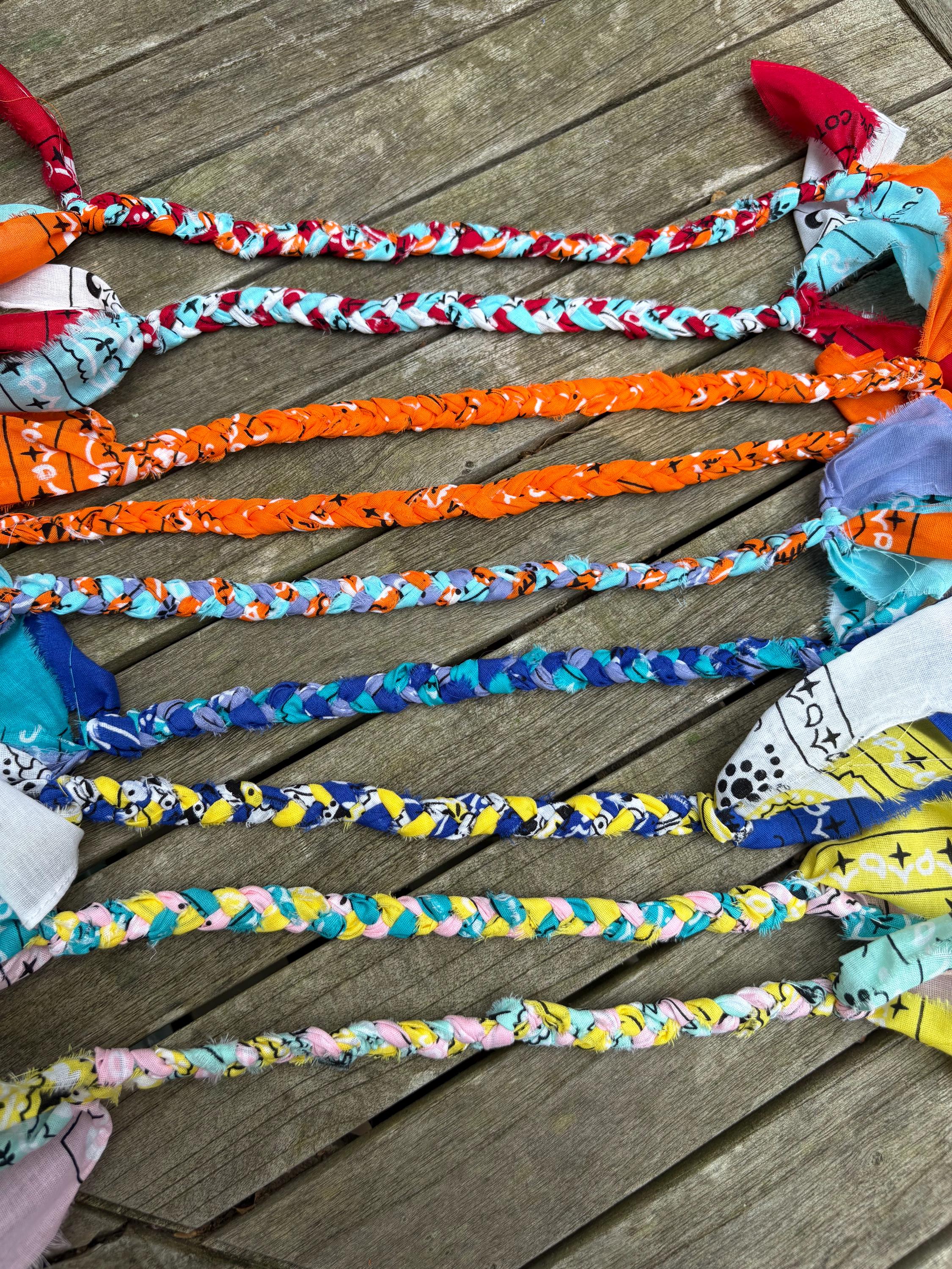 Skinny Hand-Braided Bandana Bracelet or Anklet. Fun, Summery Bandana Bracelet or Anklet