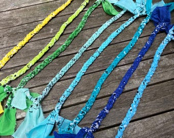 Skinny Hand-Braided Bandana Bracelet or Anklet. Fun, Summery Bandana Bracelet or Anklet