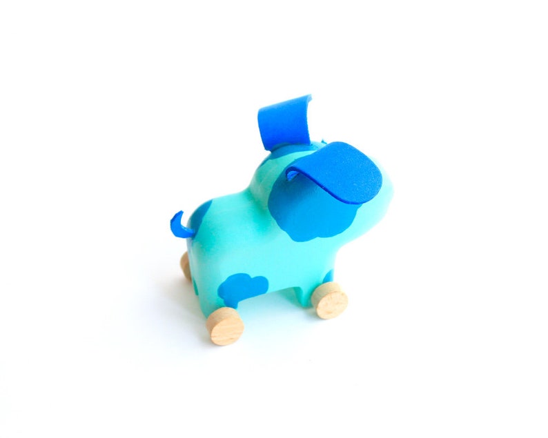 Wooden Dog On Wheels Pull Toy Wooden Animal Toy Eco Friendly Etsy