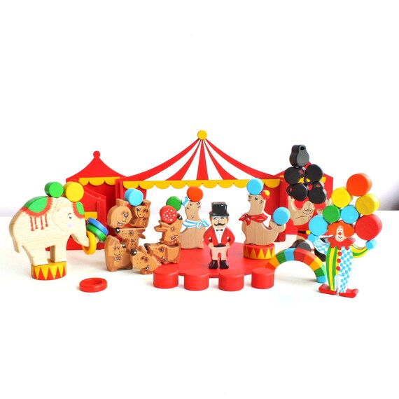 wooden circus toys