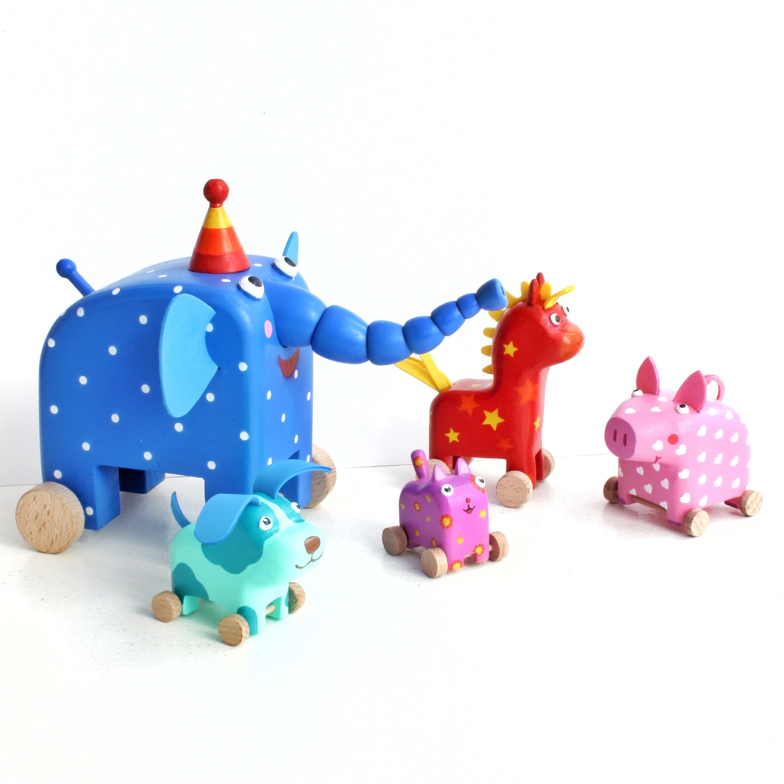 Wooden Dog On Wheels Pull Toy Wooden Animal Toy Eco Friendly Etsy