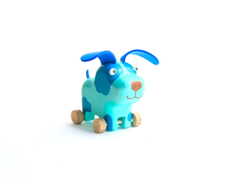 Wooden Dog On Wheels Pull Toy Wooden Animal Toy Eco Friendly Toy First Birthday gift Waldorf toys Toy for kids Children/'s story Baby Cartoon