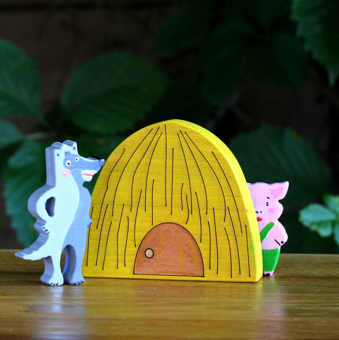 Three Little Pigs Waldorf Toys Animal Toys Developing Wooden Etsy