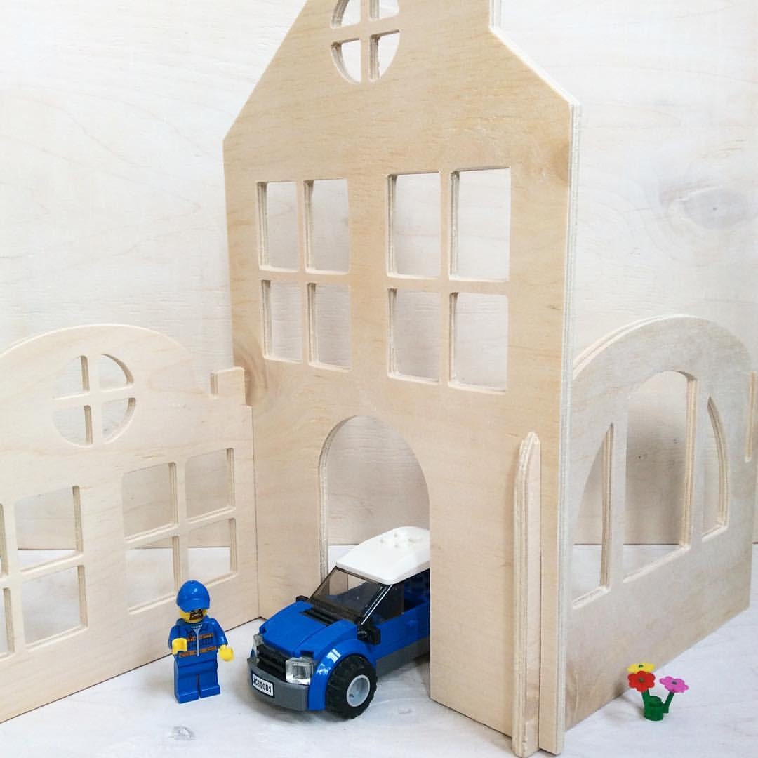 Wooden House Block Set Building block houses Natural Waldorf Etsy