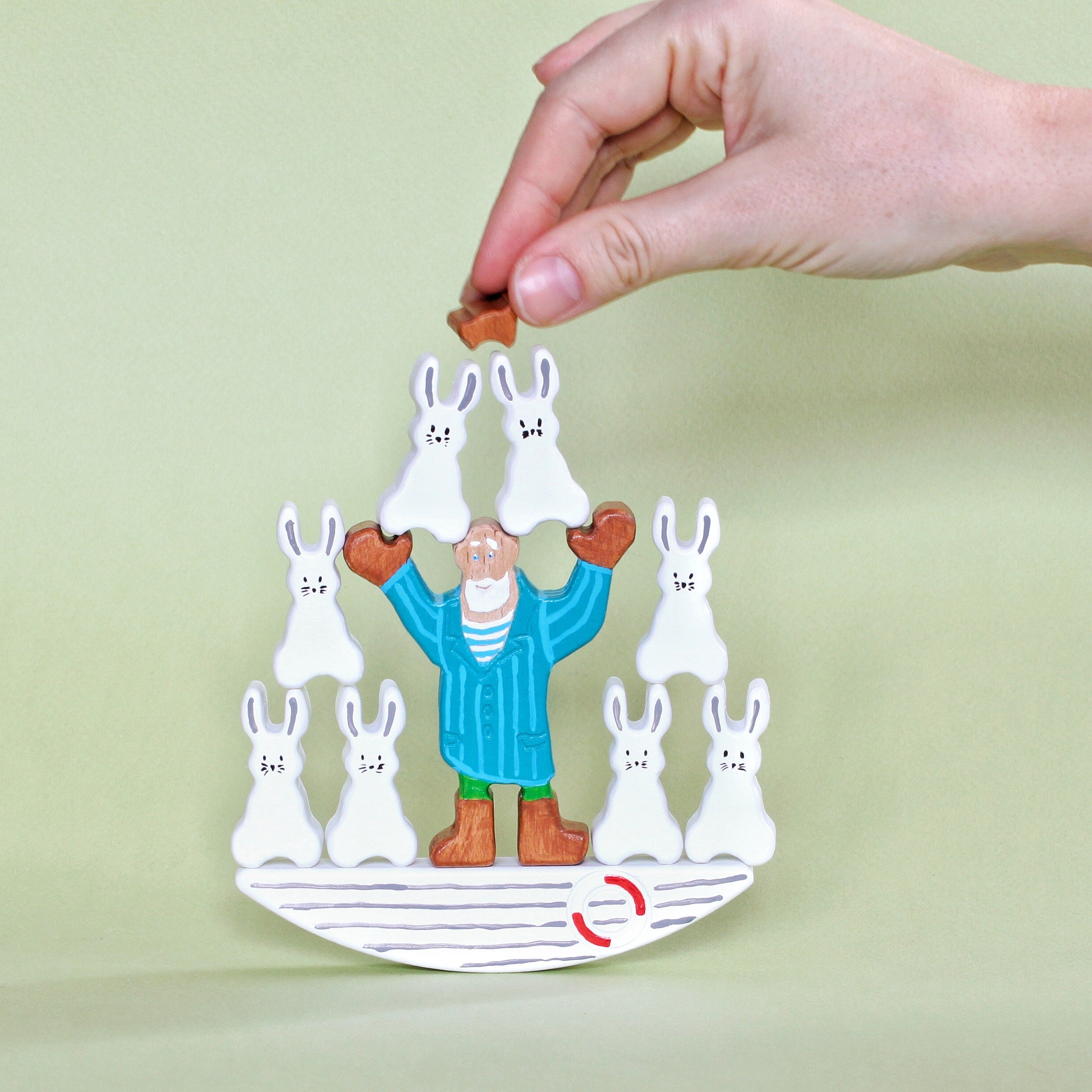 Wooden Toy Grandfather Mazay And Hares 11pcs Russian Etsy