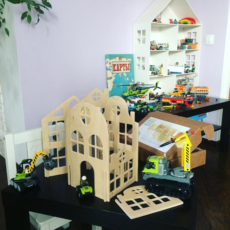 Wooden House Block Set Building block houses Natural Waldorf Etsy