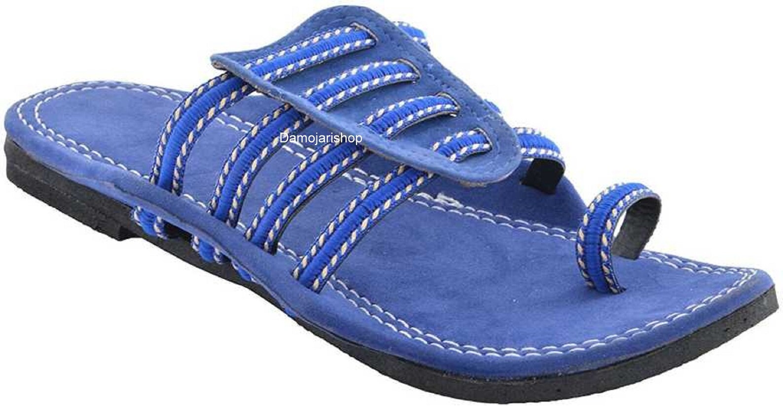 Indian Designer Blue Slipper for Men indian Etsy