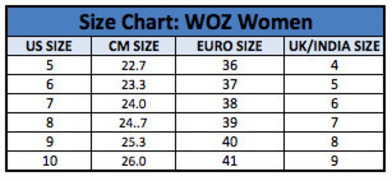 euro to indian size chart women's